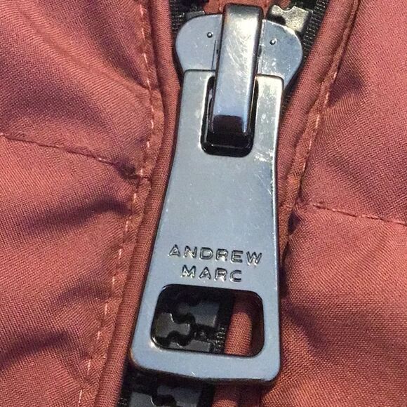 Andrew Mark Maroon Insulated Quilted Puffer Long Coat With Detachable Hood - Picture 15 of 16